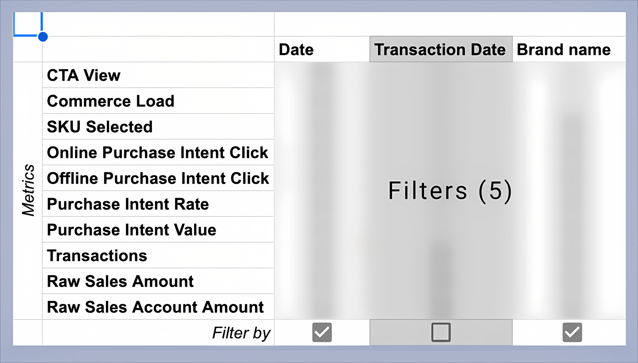 Single 'Filter by' row, simplified options for clarity