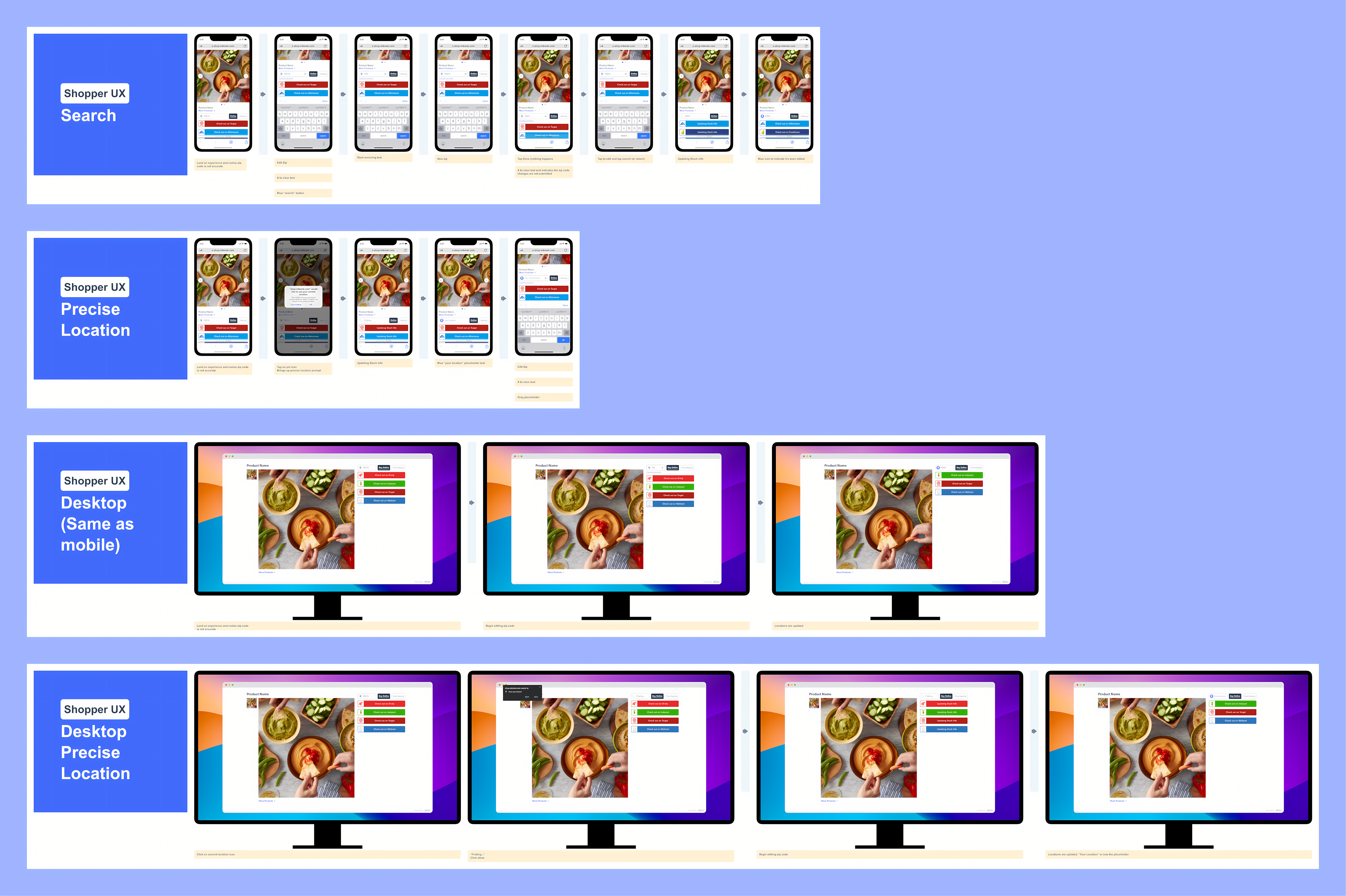 Zoom User flow diagram showing enhanced search functionality